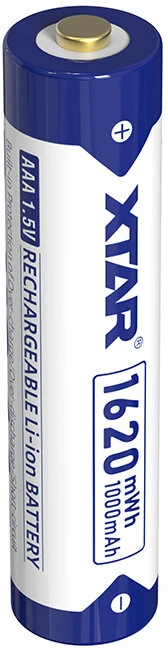 Xtar 1,5V 1000mAh AAA įkraunamas Li-ion elementas, 4 vnt. + dėklas