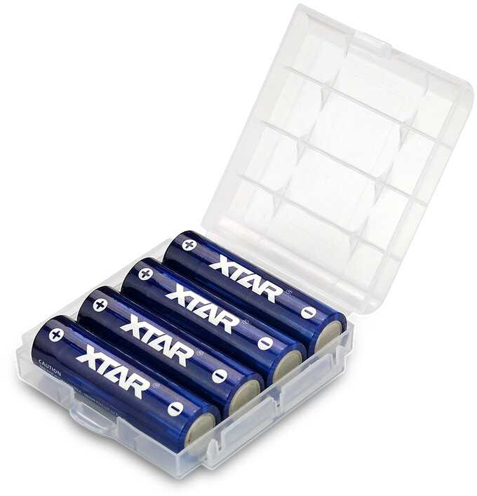 Xtar 1,5V 2500mAh AA įkraunamas elementas, 4 vnt. + dėklas