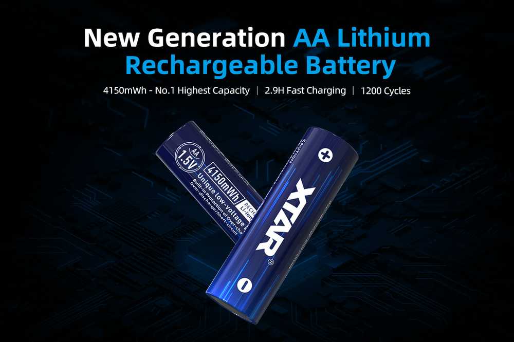 Xtar 1,5V 2500mAh AA įkraunamas elementas, 4 vnt. + dėklas