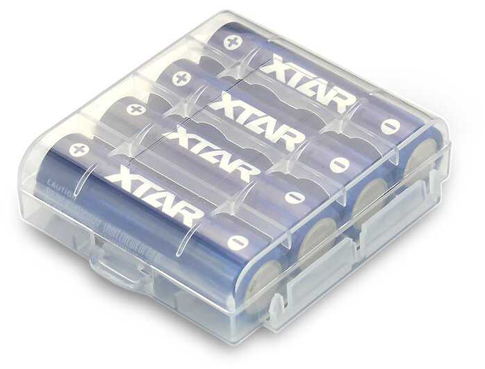 Xtar 1,5V 2500mAh AA įkraunamas elementas, 4 vnt. + dėklas