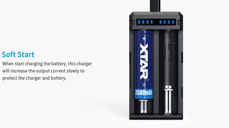 Xtar 2 x 3.6/3.7V Li-ion akumuliatorių įkroviklis SC2