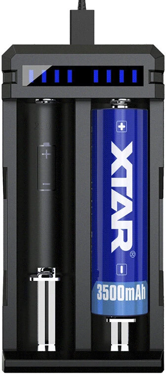 Xtar 2 x 3.6/3.7V Li-ion akumuliatorių įkroviklis SC2