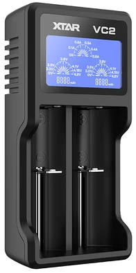 Baterijų įkroviklis XTAR VC2 18650 14500 18500 26650 Li-ion elementam 2 vietų