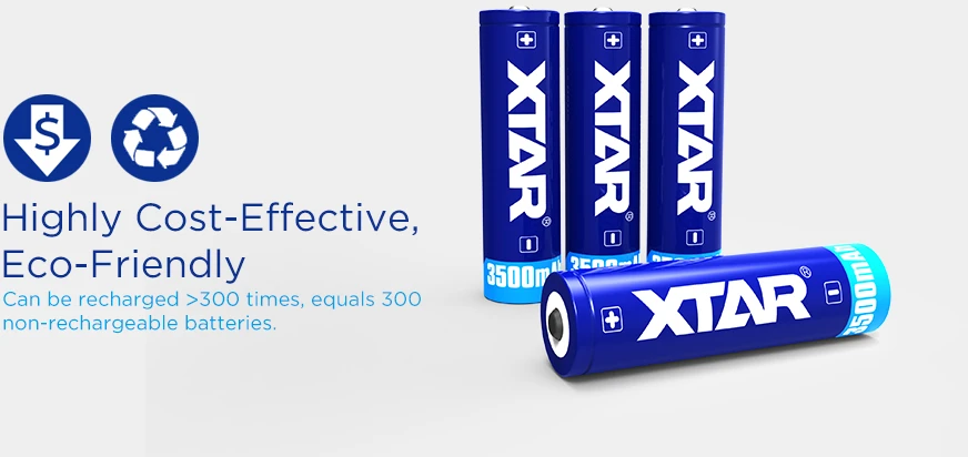 Xtar 3500mAh 3,6V 18650 akumuliatorius su PCB