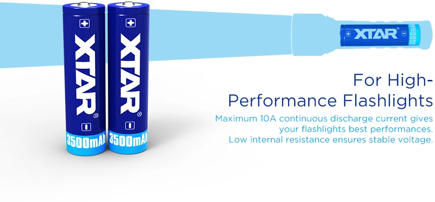 Xtar 3500mAh 3,6V 18650 akumuliatorius su PCB