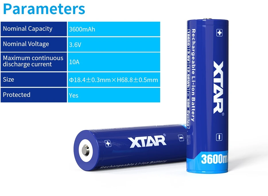 Oem XTAR 18650 3.7 V ličio jonų 3600 mAh baterija su