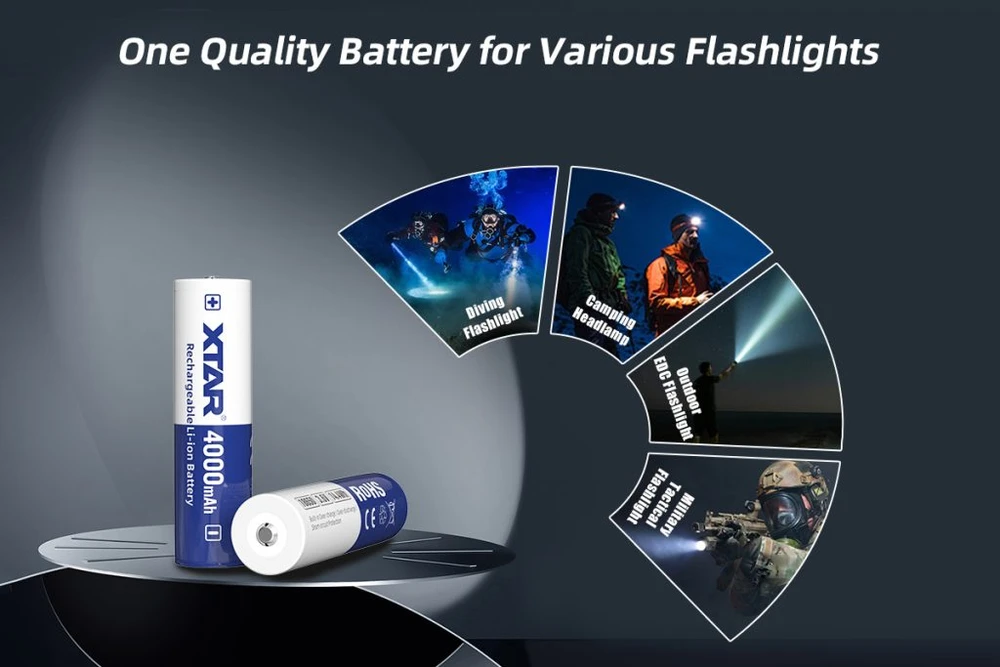 „Xtar“ įkraunama baterija 18650 3,6 V ličio jonų 4000 mAh
