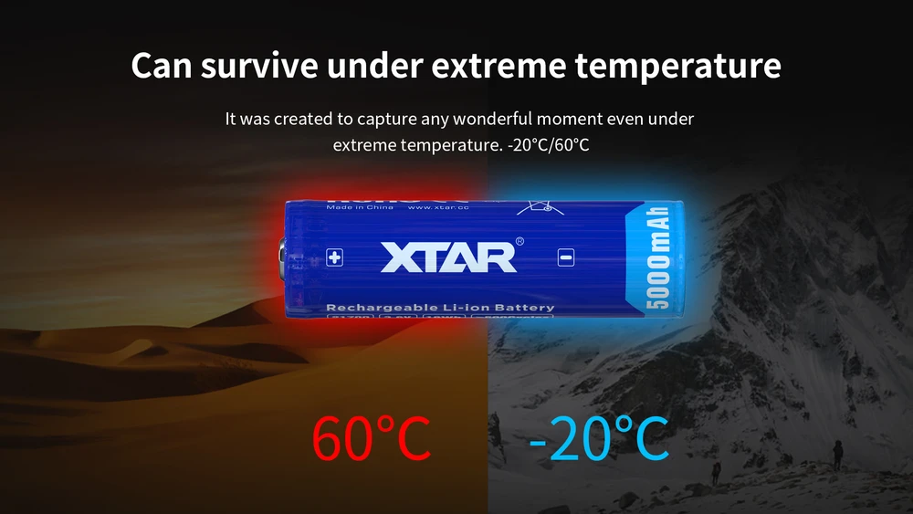Xtar 5000mAh 3,6V 21700 akumuliatorius su PCB