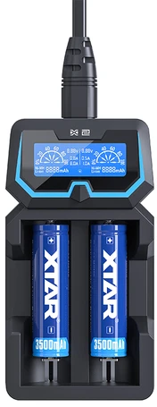 Baterijų įkroviklis XTAR X2 18650 AA AAA elementam ni-MH li-ion