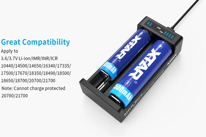 Xtar universalus 2 x ličio jonų akumuliatorių įkroviklis MC2 PLUS