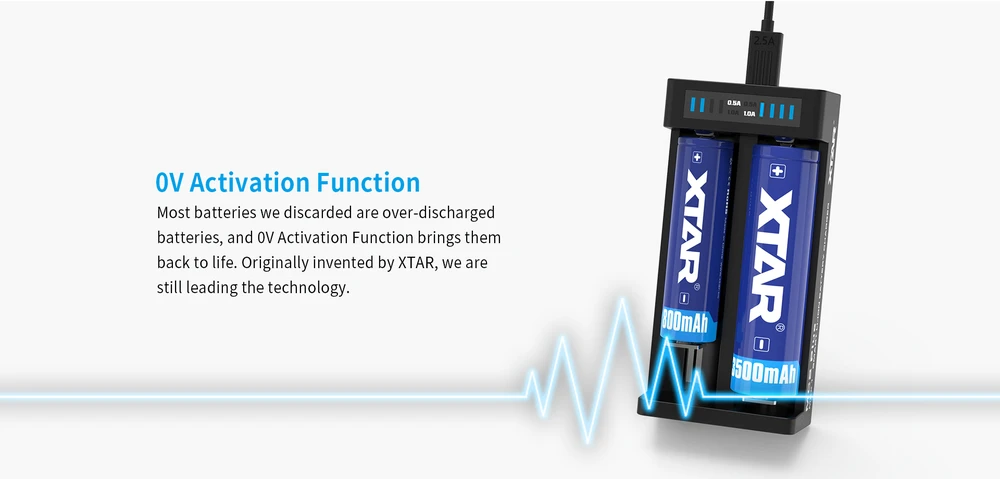Xtar universalus 2 x ličio jonų akumuliatorių įkroviklis MC2 PLUS