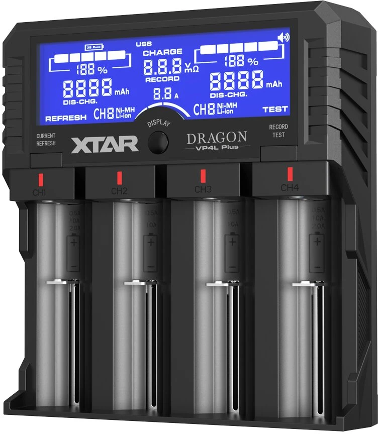 XTAR Dragon VP4L Plus Baterijų įkroviklis