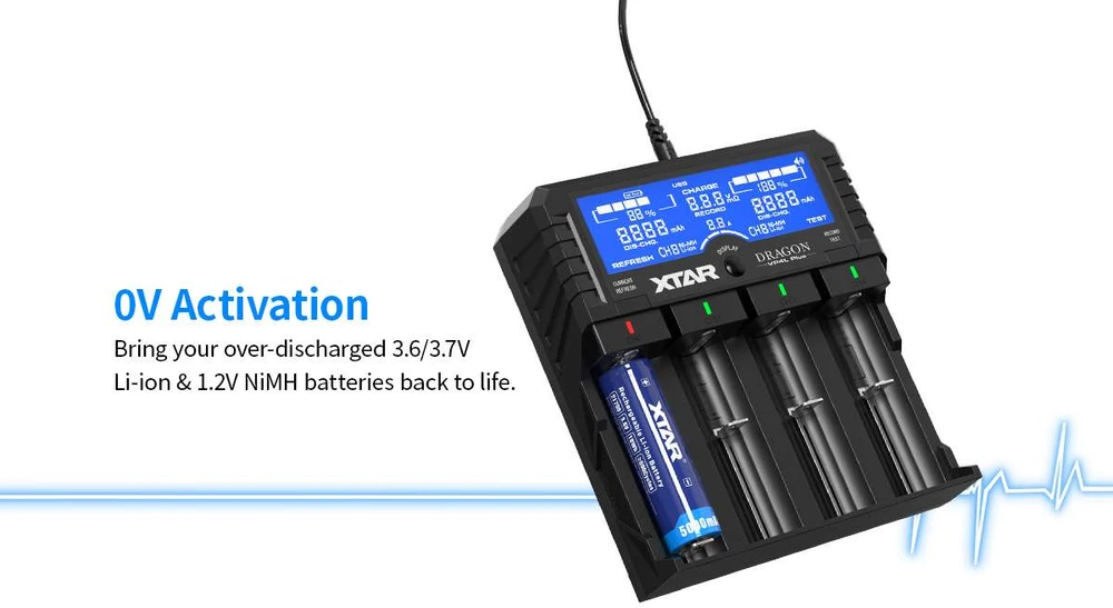 XTAR Dragon VP4L Plus Baterijų įkroviklis