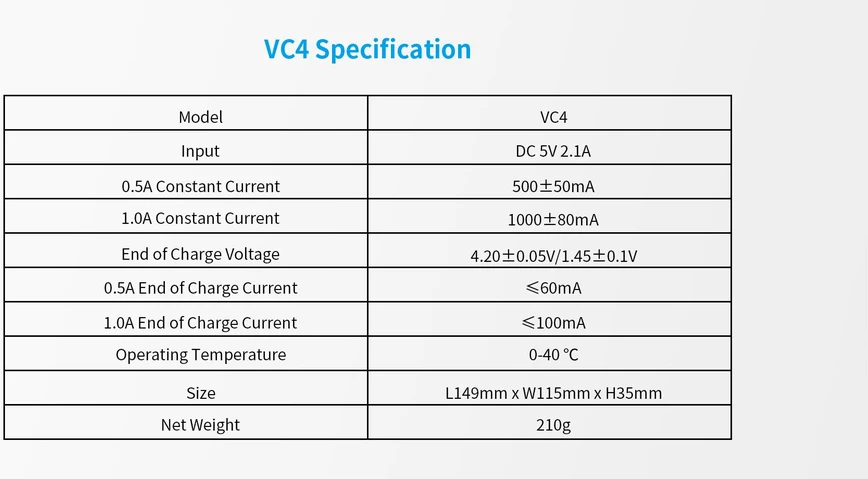 Baterijų įkroviklis XTAR VC4 18650 AA AAA elementam ni-MH li-ion 4 vietų 