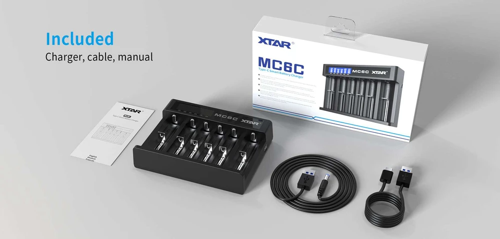 Ličio jonų akumuliatoriaus įkroviklis XTAR MC6C