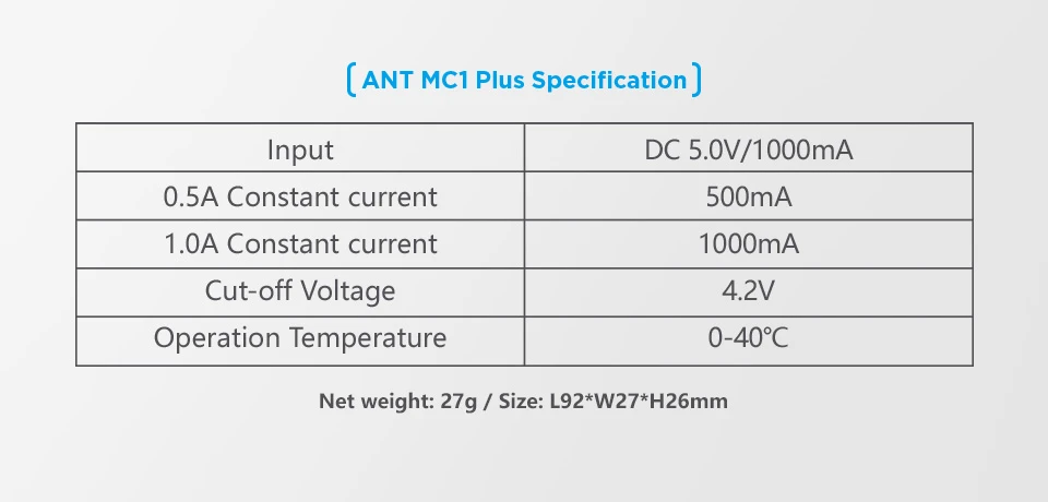 Xtar universalus ličio jonų akumuliatorių įkroviklis ANT (MC1 PLUS)