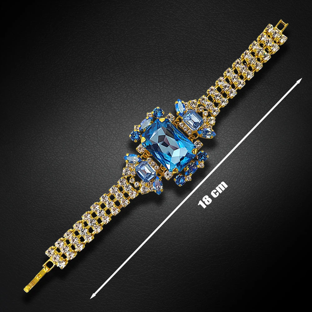 Diamond Sky Jewelry Apyrankė „Aurora (Aquamarine / Light Sapphire Shimmer / Light Sapphire / Reinvented Cool Mėlyna)“ su Swarovski™ kristalais
