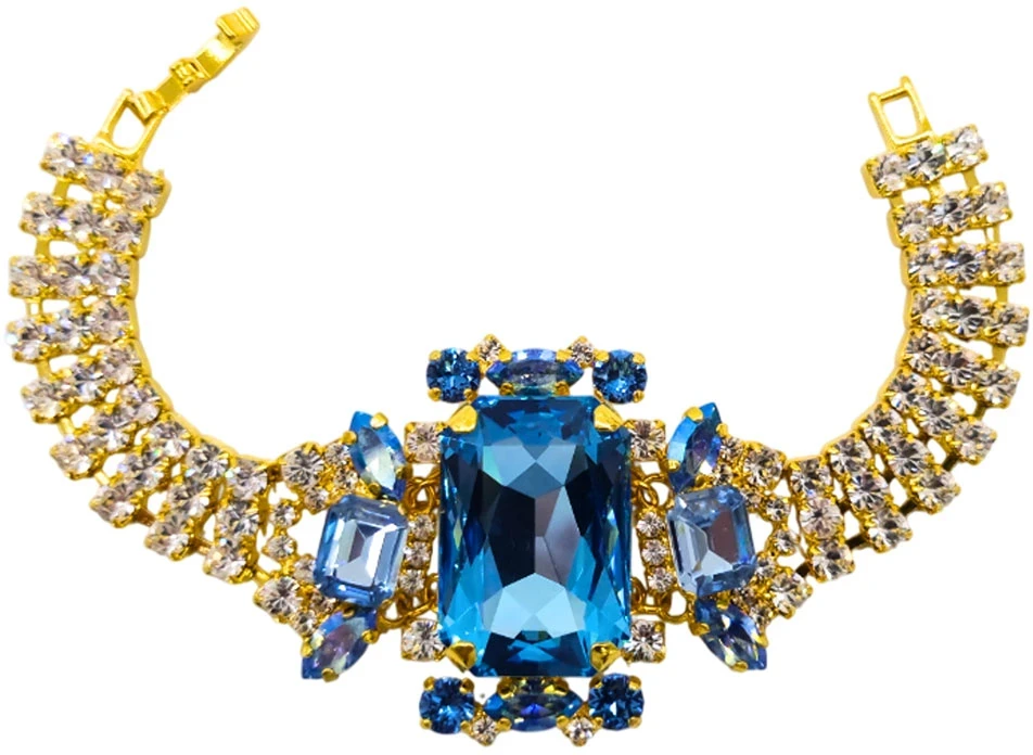 Diamond Sky Jewelry Apyrankė „Aurora (Aquamarine / Light Sapphire Shimmer / Light Sapphire / Reinvented Cool Mėlyna)“ su Swarovski™ kristalais