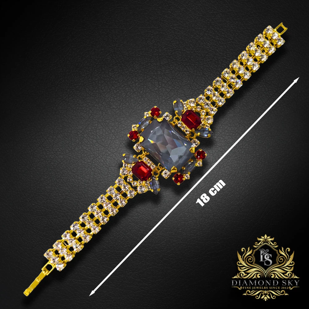 Diamond Sky Jewelry Apyrankė „Aurora (Dark Pilkas Ignite / Light Siam)“ su Swarovski™ kristalais