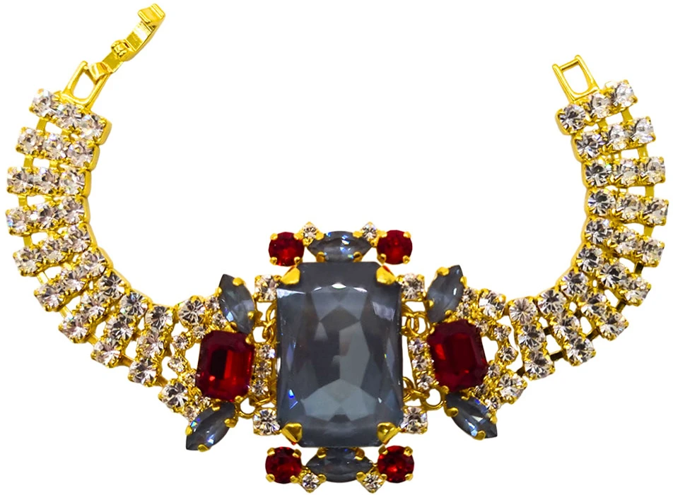 Diamond Sky Jewelry Apyrankė „Aurora (Dark Pilkas Ignite / Light Siam)“ su Swarovski™ kristalais