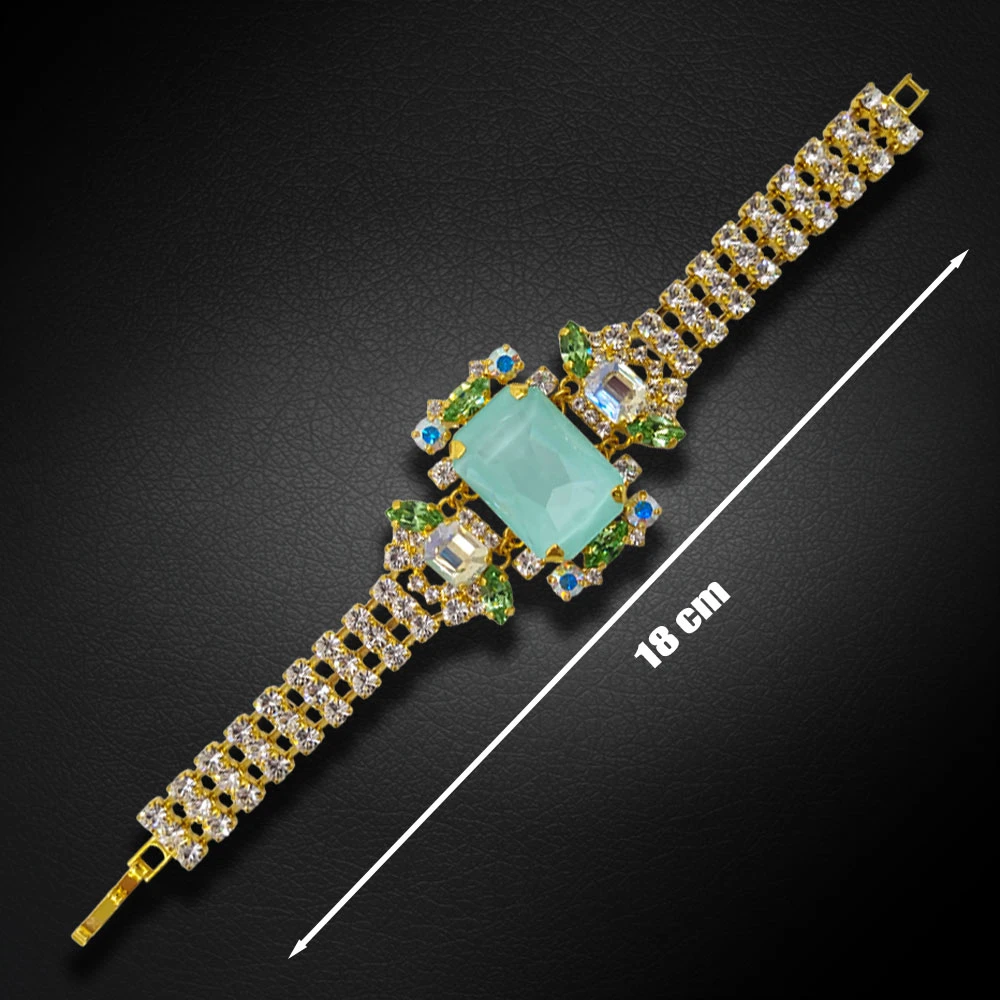 Diamond Sky Jewelry Apyrankė „Aurora (Soft Mint Ignite / Moonlight / Reinvented Peridot / Aurora Boreale)“ su Swarovski® kristalais