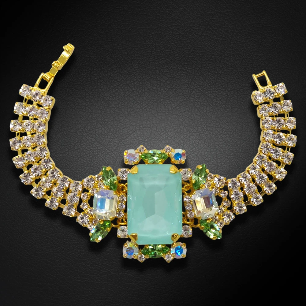 Diamond Sky Jewelry Apyrankė „Aurora (Soft Mint Ignite / Moonlight / Reinvented Peridot / Aurora Boreale)“ su Swarovski® kristalais