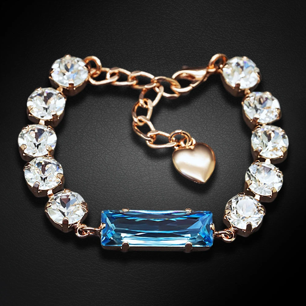 Diamond Sky Jewelry Apyrankė moterims DiamondSky „Venus (Aquamarine Mėlyna)“ su Swarovski kristalais