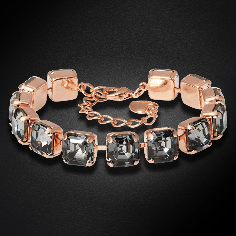 Diamond Sky Jewelry Apyrankė moterims DiamondSky „Imperial (Sidabrinis Night)“ su Swarovski karoliukais