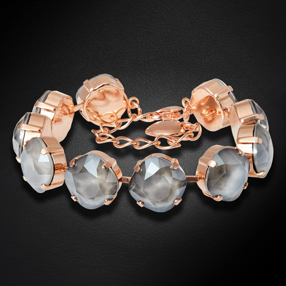 Diamond Sky Jewelry Apyrankė moterims DiamondSky „Glare IV (Dark Pilkas)“ su Swarovski karoliukais