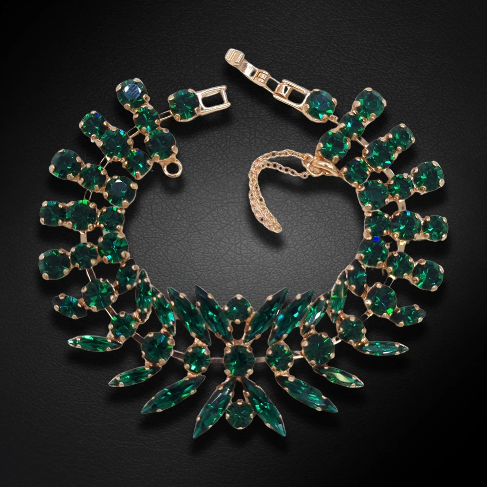 Diamond Sky Jewelry Apyrankė moterims DiamondSky „Krištolinis gundymas (Emerald)“ su Preciosa kristalais