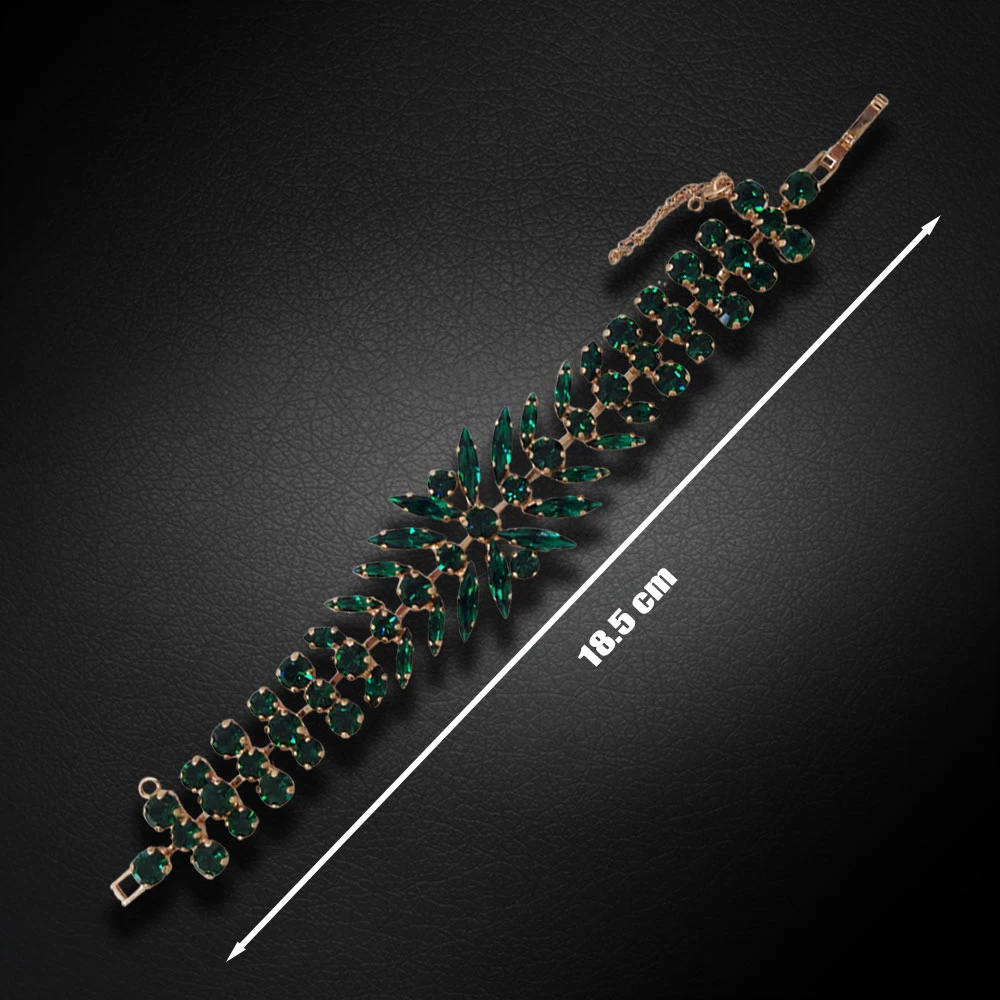 Diamond Sky Jewelry Apyrankė moterims DiamondSky „Krištolinis gundymas (Emerald)“ su Preciosa kristalais