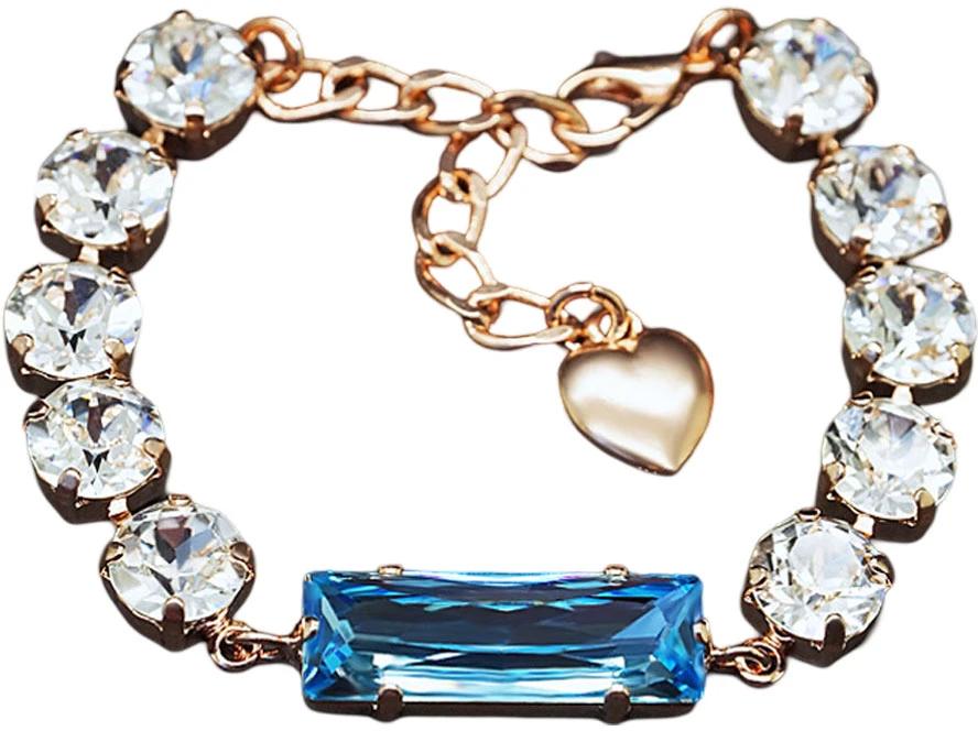 Diamond Sky Jewelry Apyrankė moterims DiamondSky „Venus (Aquamarine Mėlyna)“ su Swarovski kristalais