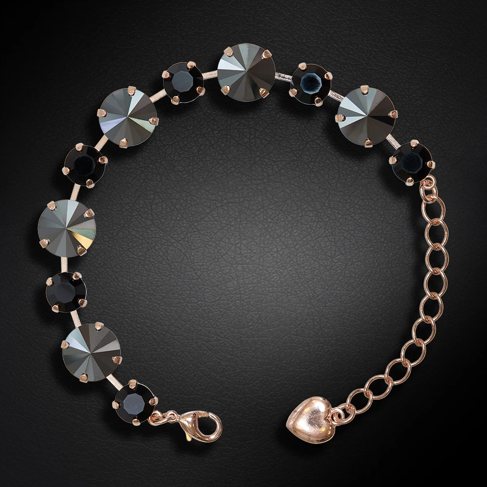Diamond Sky Jewelry Apyrankė moterims DiamondSky „Vortex II (Jet Hematite)“ su Preciosa kristalais
