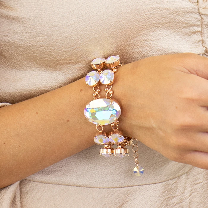 Diamond Sky Jewelry Apyrankė moterims DiamondSky „Akrus (Aurora Borealis)“ su Swarovski kristalais