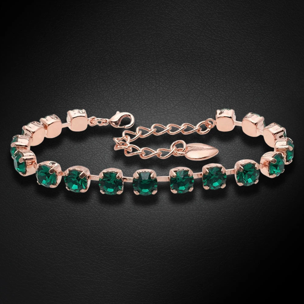 Diamond Sky Jewelry Apyrankė moterims DiamondSky „Klasika III (Emerald)“ su Swarovski kristalais