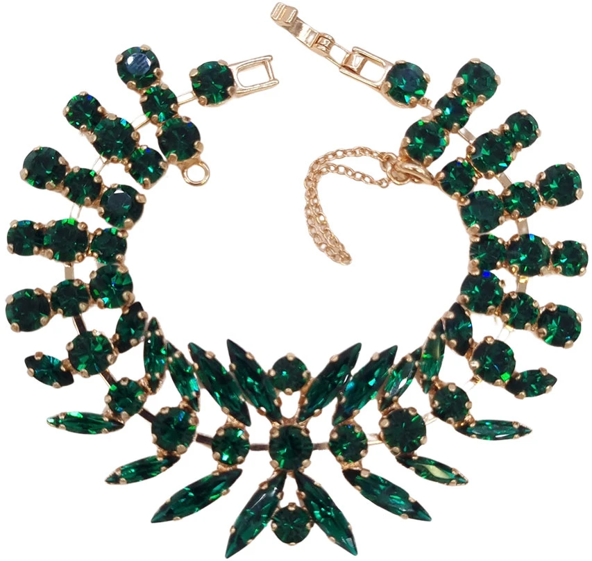 Diamond Sky Jewelry Apyrankė moterims DiamondSky „Krištolinis gundymas (Emerald)“ su Preciosa kristalais