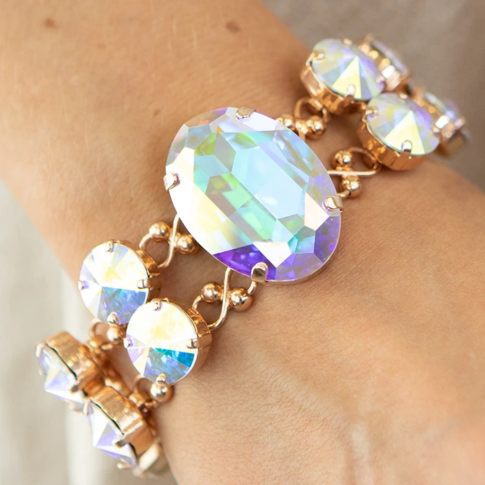 Diamond Sky Jewelry Apyrankė moterims DiamondSky „Akrus (Aurora Borealis)“ su Swarovski kristalais