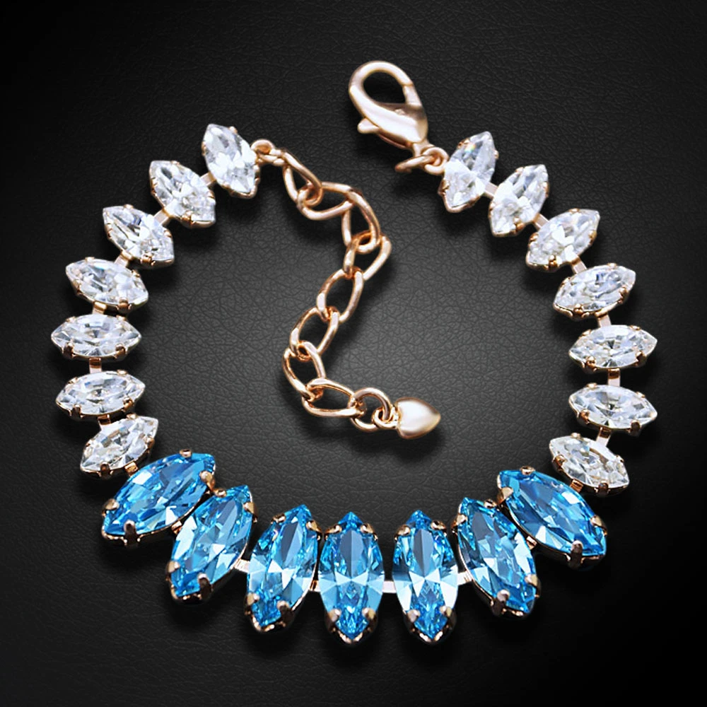 Diamond Sky Jewelry Apyrankė moterims DiamondSky „Ornella (Aquamarine Mėlyna)“ su Swarovski kristalais