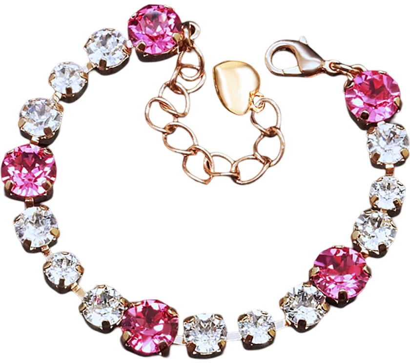 Diamond Sky Jewelry Apyrankė moterims DiamondSky „Klasika II (Light Rose, Crystal)“ su Swarovski karoliukais