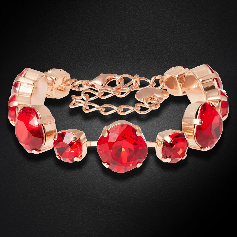 Diamond Sky Jewelry Apyrankė moterims DiamondSky „Akinantis Spindesys (Light Siam)“ su Preciosa kristalais