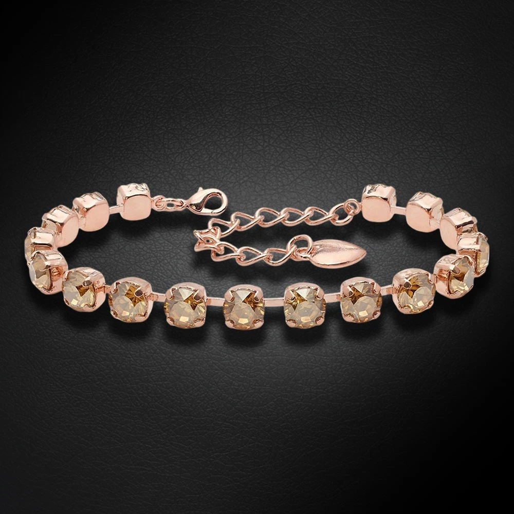 Diamond Sky Jewelry Apyrankė moterims DiamondSky „Klasika III (Golden Shadow)“ su Swarovski kristalais