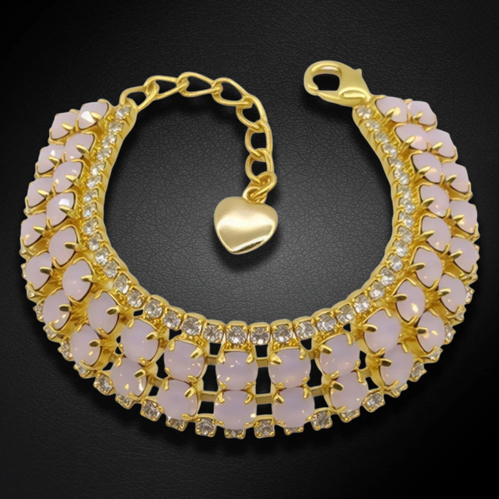 Diamond Sky Jewelry Apyrankė moterims DiamondSky „Dangiškas Šnabždesys (Rose Vanduo Opal)“ su Preciosa® kristalais