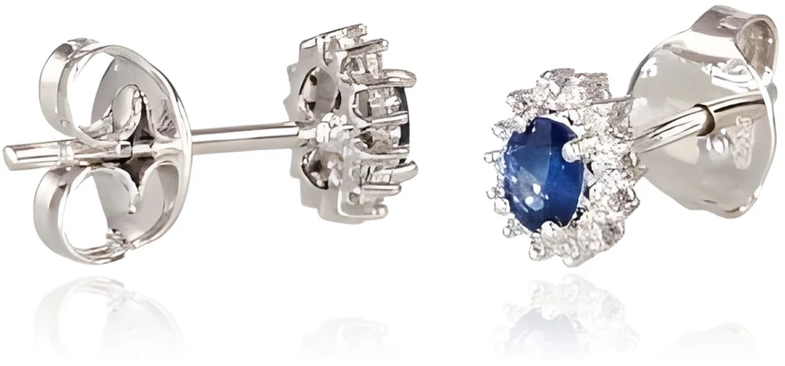 Diamond Sky Jewelry Auksiniai auskarai-vinukai su deimantais ir safyrais „Ferro“