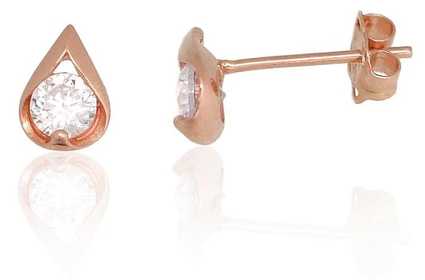 Diamond Sky Jewelry Auksiniai auskarai-vinukai su cirkoniais „Šviesos Lašas“