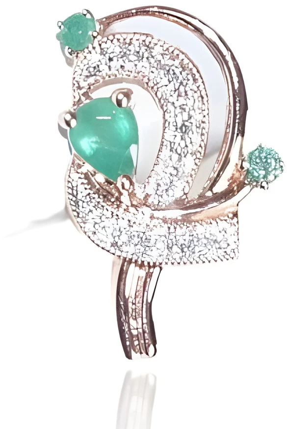 Diamond Sky Jewelry Auksiniai auskarai su deimantais ir smaragdais „Groteks II“