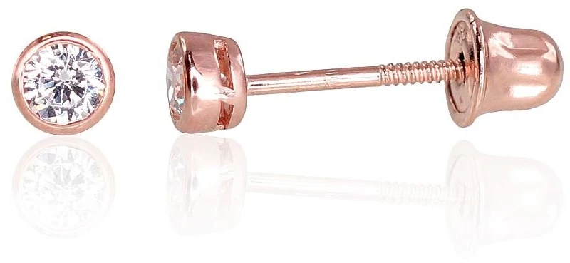 Diamond Sky Jewelry Auksiniai auskarai-vinukai su cirkoniais „Naujoji Klasika VI“