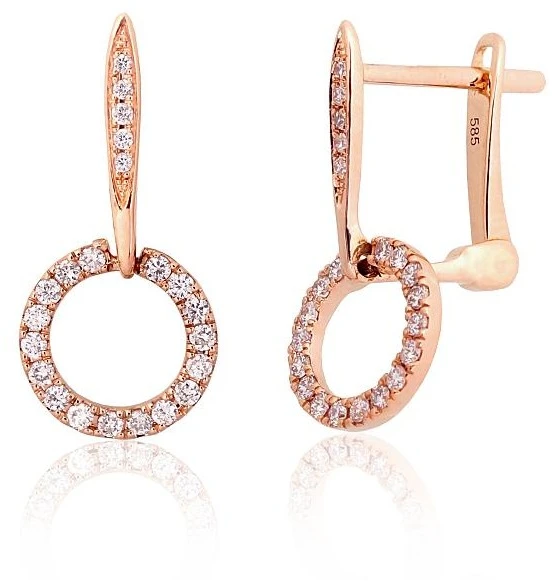 Diamond Sky Jewelry Auksiniai auskarai su deimantais „Omega“