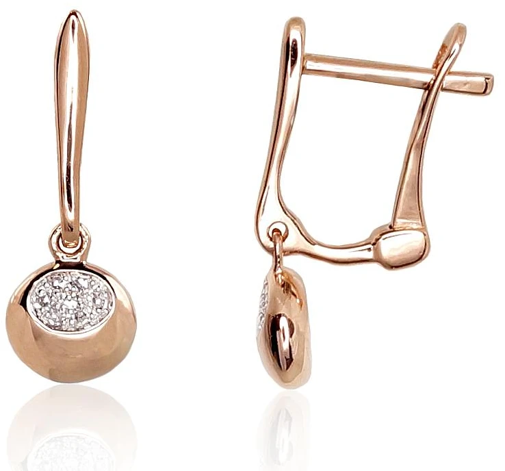 Diamond Sky Jewelry Auksiniai auskarai su deimantais „Klasika III“