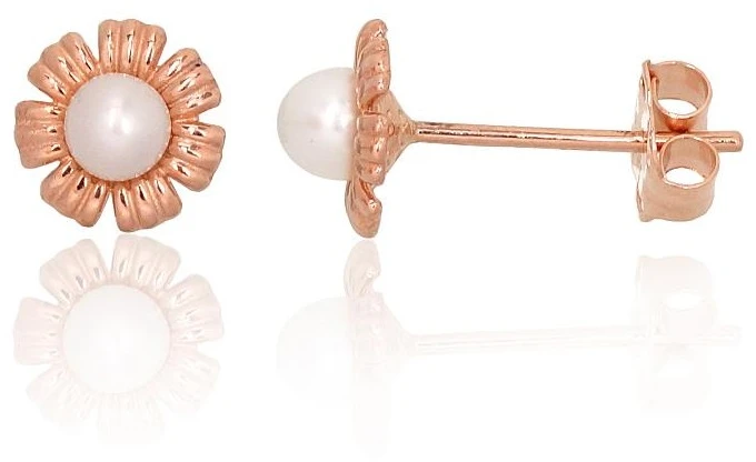 Diamond Sky Jewelry Auksiniai auskarai-vinukai su perlais „Perlo Spindesys X“
