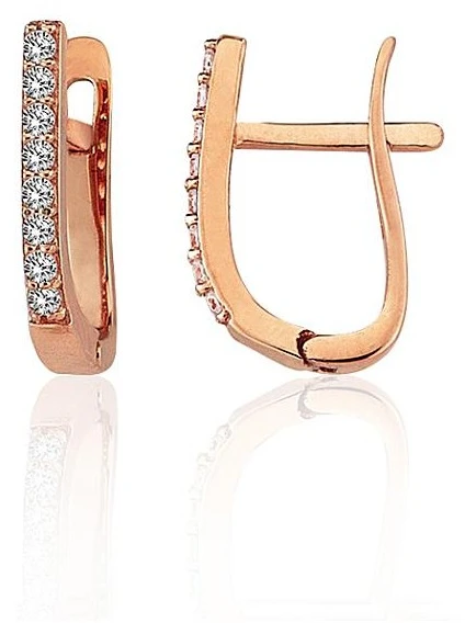 Diamond Sky Jewelry Auksiniai auskarai su cirkoniais „Šviesos Linija“